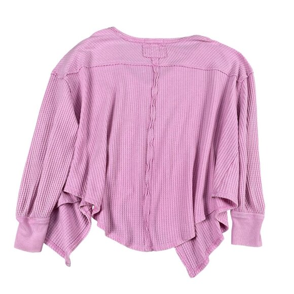 Free People We the Free Womens Slouchy Pink Thermal Shirt Sz Small - Picture 3 of 5